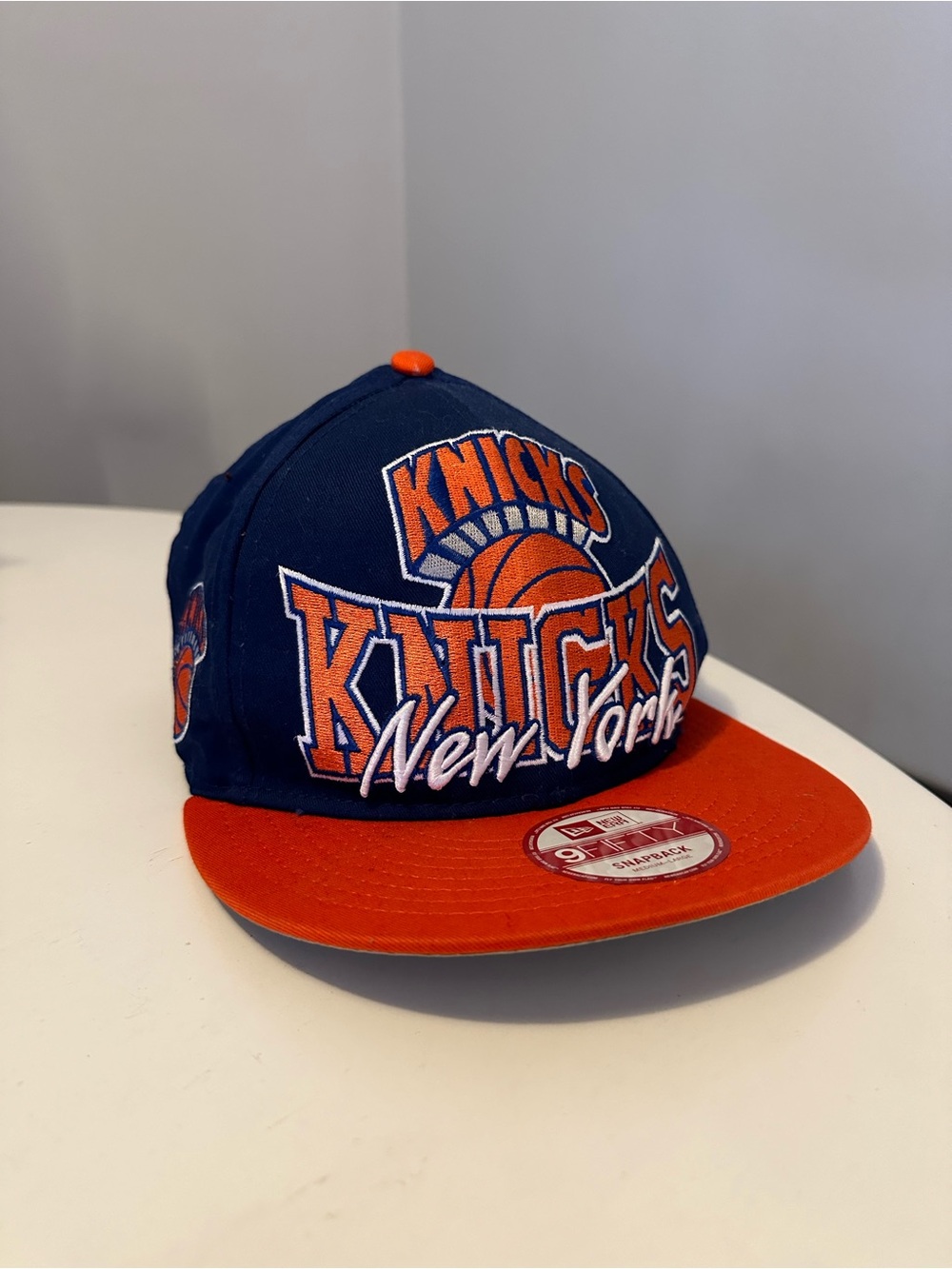 New York Knicks New Era Hat Mens OSFM Black Orange Snapback Hardwood Classics